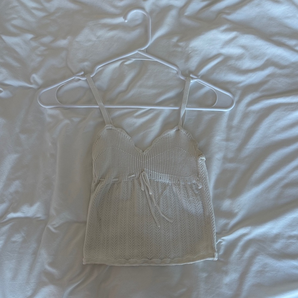 Aritzia Cream Knit Spaghetti Strap Tank